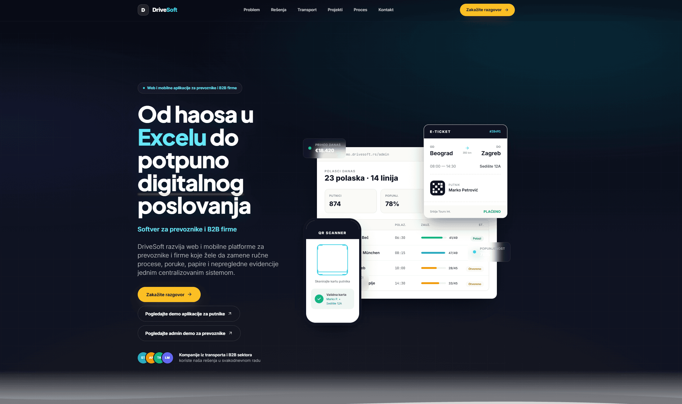 DriveSoft — Product & Agency Site — screenshot